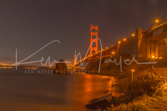 Golden Gate Bridge at Night with Fog Rolling in 1