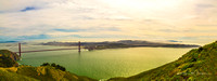 Panorama of Golden Gate Bridge & San Francisco from Marin Headlands