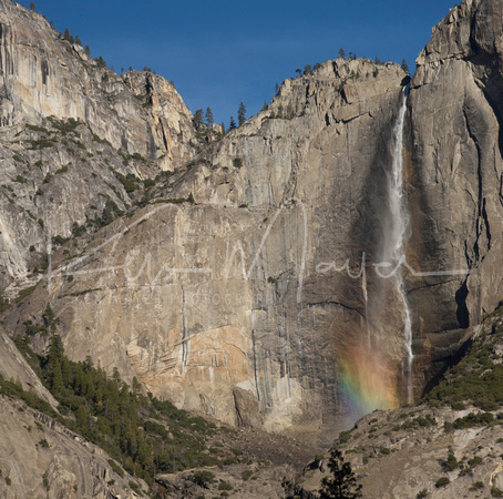 Yosemite Falls With Rainbow
