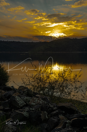 Sunset over New Melones Lake